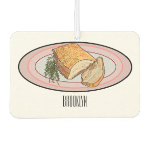 Roast pork belly cartoon illustration car air freshener