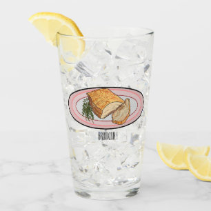 Roast pork belly cartoon illustration glass