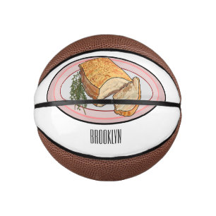 Roast pork belly cartoon illustration mini basketball