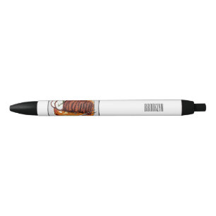 Roast turkey breast cartoon illustration black ink pen