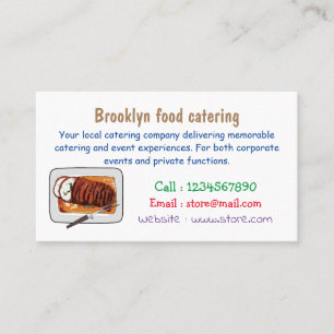 Roast turkey breast cartoon illustration business card