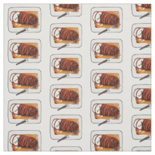 Roast turkey breast cartoon illustration fabric