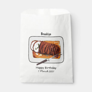 Roast turkey breast cartoon illustration favour bag