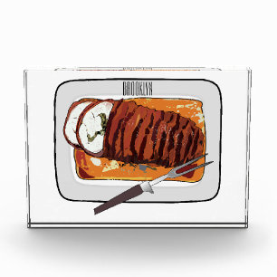 Roast turkey breast cartoon illustration photo block