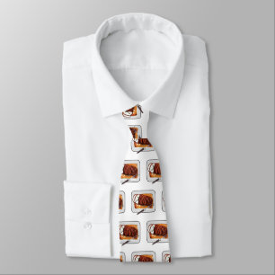 Roast turkey breast cartoon illustration  tie
