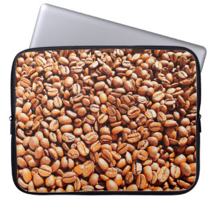 roasted aromatic coffee beans in sunlight, coffee  laptop sleeve