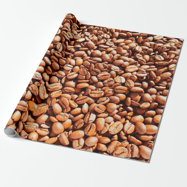 roasted aromatic coffee beans in sunlight, coffee  wrapping paper (Unrolled)