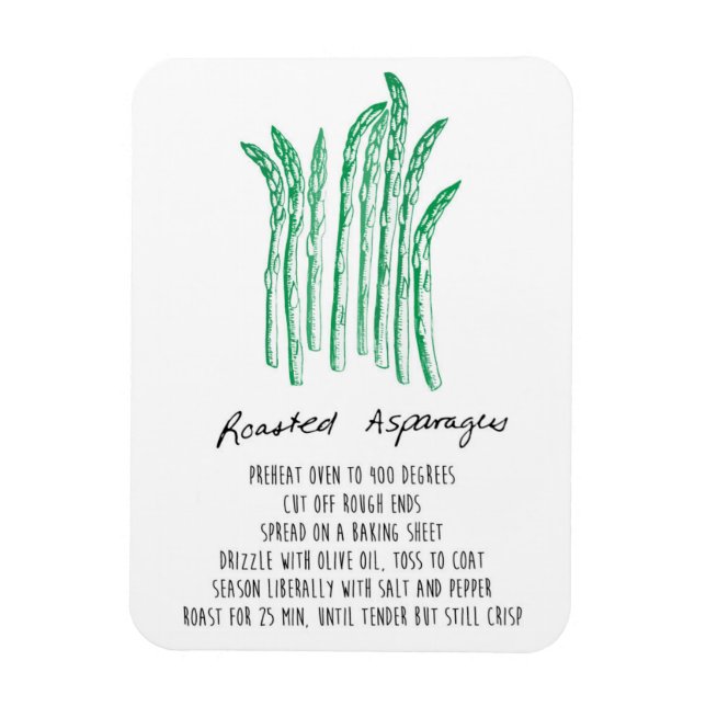 Roasted Asparagus Recipe Magnet (Vertical)