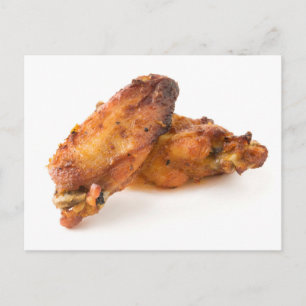 Roasted chicken wings postcard