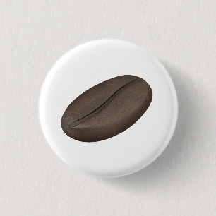 Roasted coffee bean 3 cm round badge
