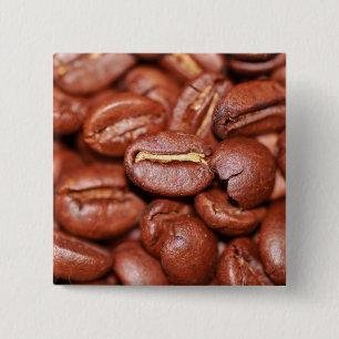 Roasted Coffee Beans 15 Cm Square Badge