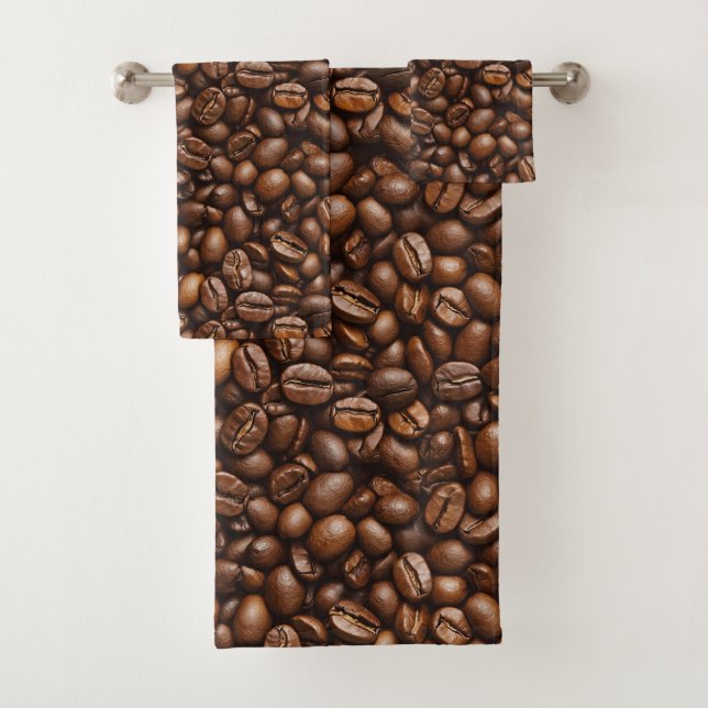 Roasted Coffee Beans Bath Towel Set (Insitu)