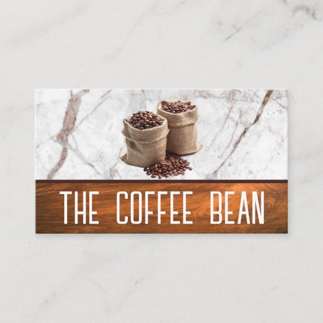 Roasted Coffee Beans in Bags  Business Card (Front)