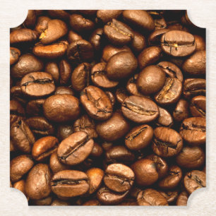 Roasted coffee beans paper coaster