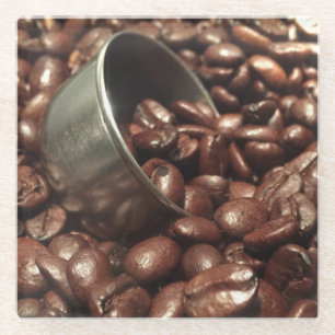 Roasted Coffee Beans Photograph Glass Coaster