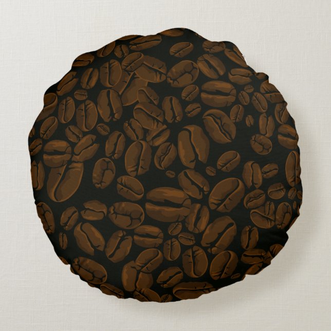 Roasted Coffee Beans Round Cushion (Back)
