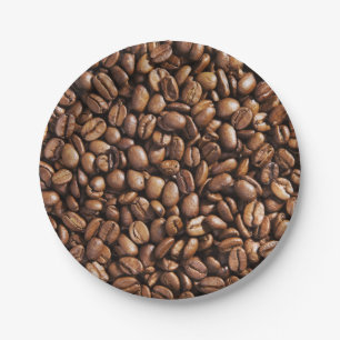 Roasted Coffee Beans Texture Structure Paper Plate