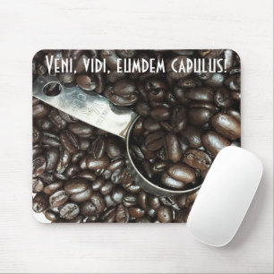 Roasted Coffee Beans With Silver Scoop Photograph Mouse Pad