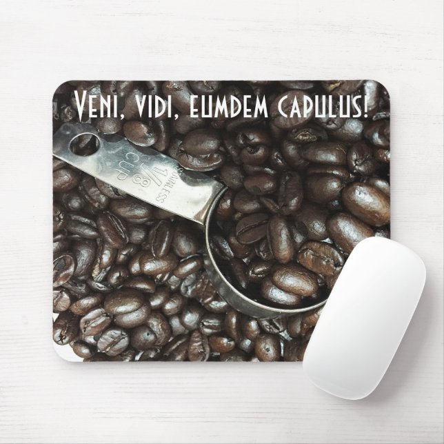 Roasted Coffee Beans With Silver Scoop Photograph Mouse Pad (With Mouse)