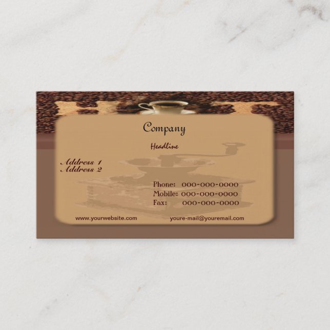 Roasted Coffee Business Card (Front)