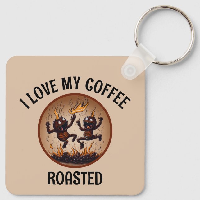 Roasted Coffee Metal Key Ring (Back)