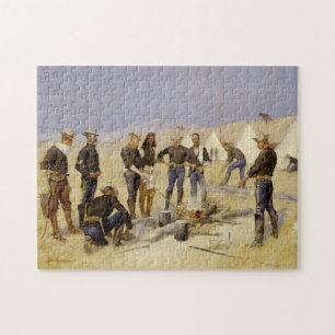 Roasting the Christmas Beef in a Cavalry Camp Jigsaw Puzzle