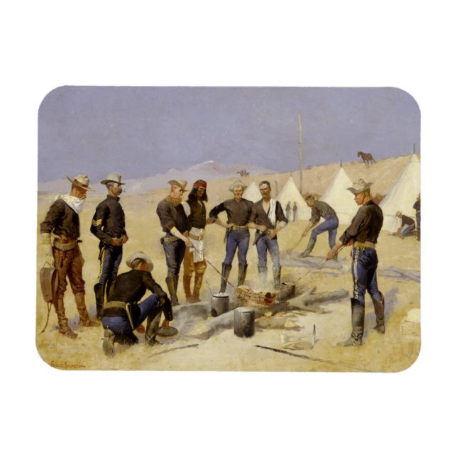 Roasting the Christmas Beef in a Cavalry Camp Magnet (Horizontal)