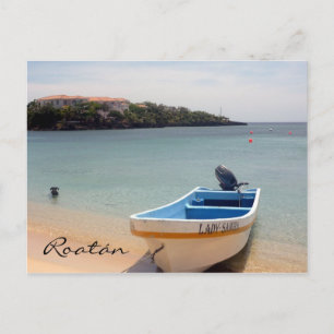 roatán boat postcard
