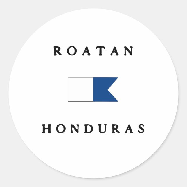 Roatan Honduras Alpha Dive Flag Classic Round Sticker (Front)
