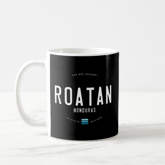 Roatan Honduras Beach Waves Coffee Mug (Left)