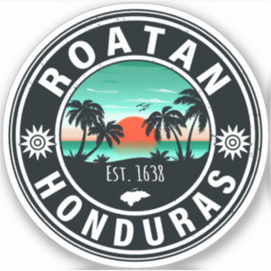 Roatán Honduras Island Retro Sunset Souvenirs 80s