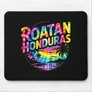 Roatan Honduras Retro Tie Dye Tropical Vacation Mouse Pad