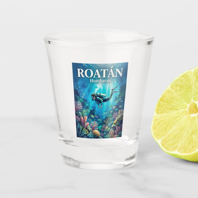 Roatán Honduras Shot Glass (Front)