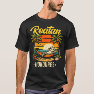 Roatan Honduras Sloth Hammock Tropical Beach T-Shirt