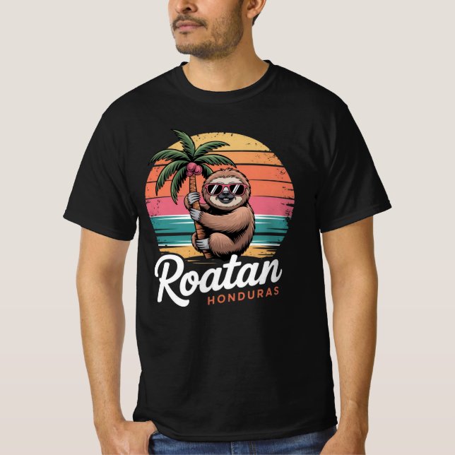 Roatan Honduras Sloth, Roatan Sloth, Roatan T-Shirt (Front)