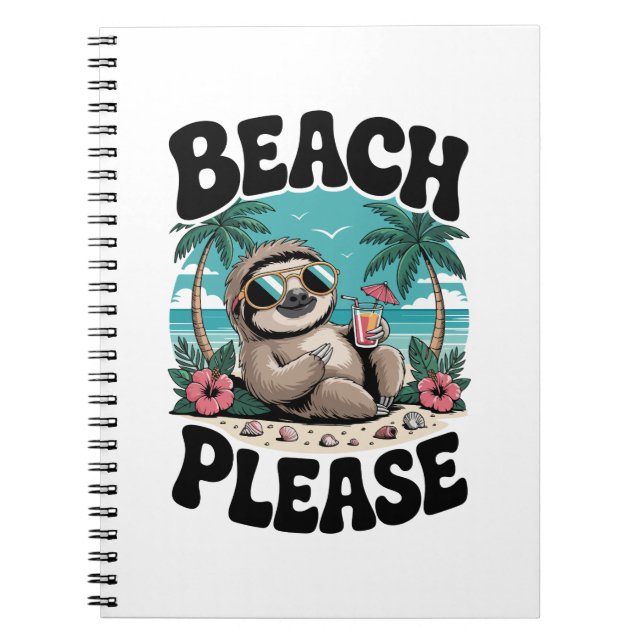 Roatan Honduras Sloth Summer Notebook (Front)