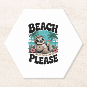 Roatan Honduras Sloth Summer Paper Coaster
