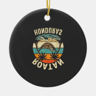 Roatan Honduras Sloth T-Shirt Ceramic Ornament