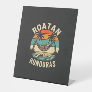 Roatan Honduras Sloth T-Shirt Pedestal Sign