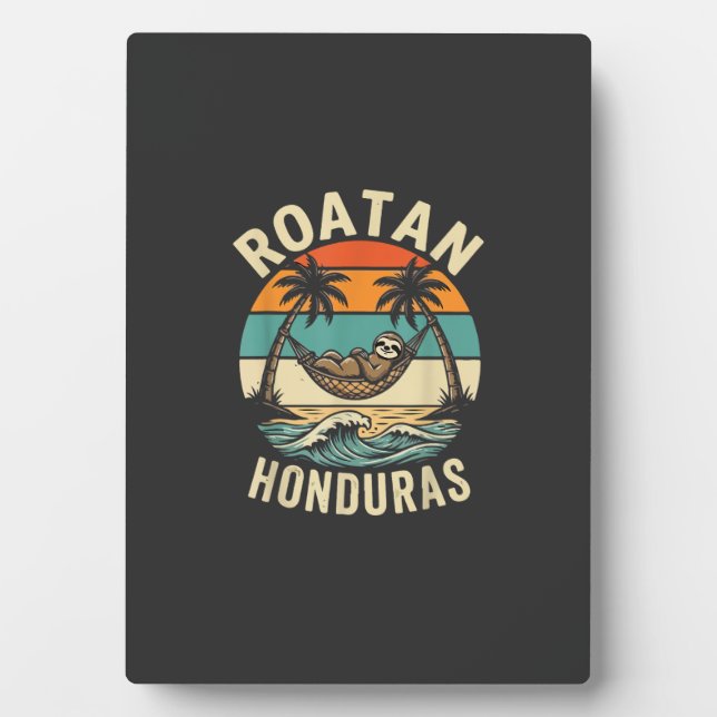 Roatan Honduras Sloth T-Shirt Plaque (Front)