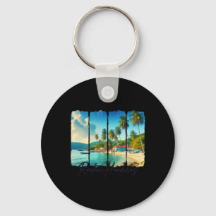 Roatan Honduras Travel Trip Brushstroke Meet Me In Key Ring