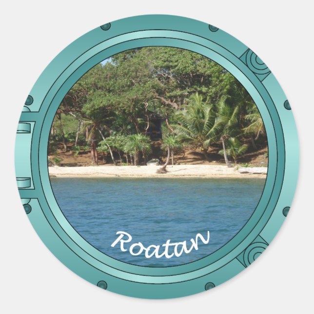 Roatan Porthole Classic Round Sticker (Front)