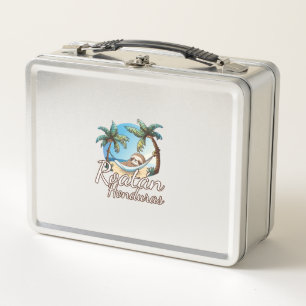 Roatan Sloth Animal Lovers For Men Women Kids Long Metal Lunch Box