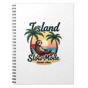 Roatan Sloth Vintage Island Relax Graphic 2 Notebook