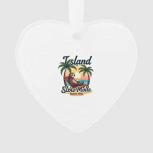 Roatan Sloth Vintage Island Relax Graphic 2 Ornament