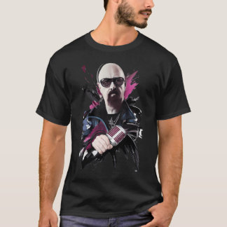 Rob Halford Microphone Portrait Heavy Metal Singer T-Shirt