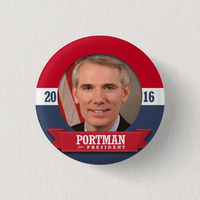 ROB PORTMAN 2016 3 CM ROUND BADGE (Front)