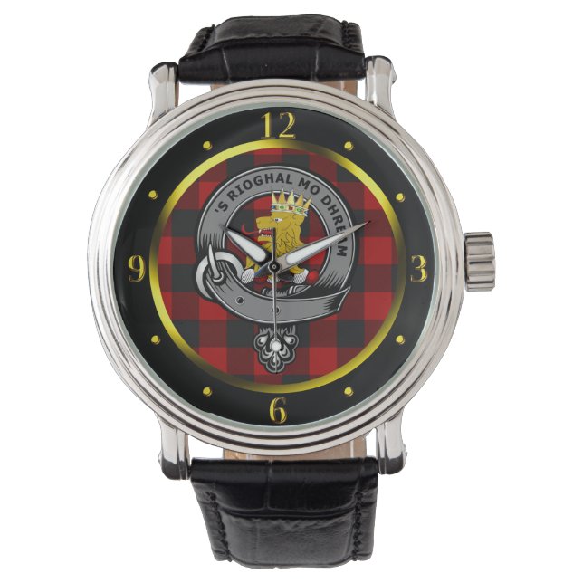 Rob Roy MacGregor Clan Badge & Tartan Watch (Front)