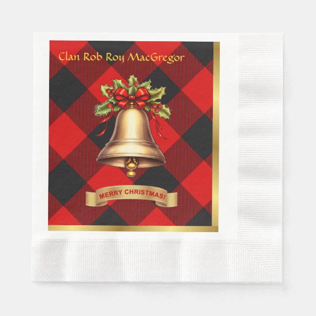 Rob Roy MacGregor Personalised Tartan Christmas Napkin (Front)