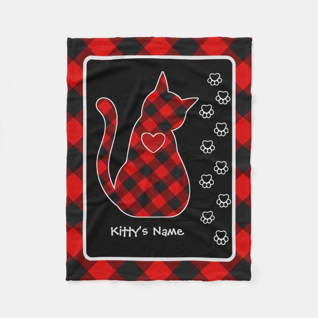 Rob Roy MacGregor Tartan Kitty Personalised Fleece Blanket (Front)